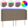 vidaXL Galvūgalis su LED, taupe spalvos, 203x16x118/128cm, audinys