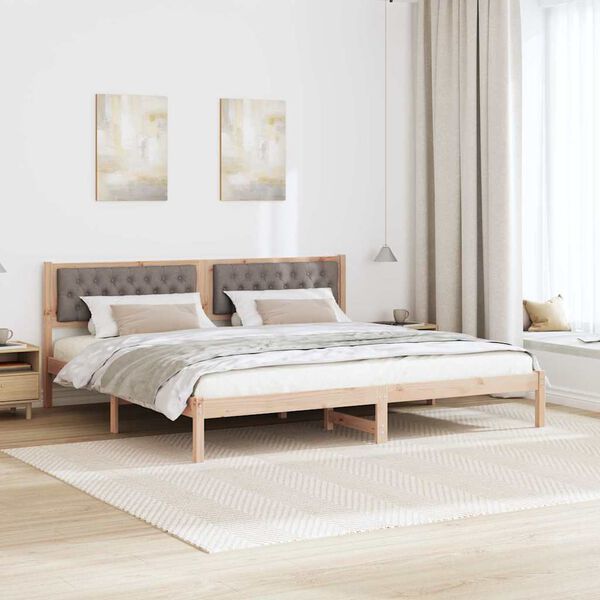 vidaXL Lovos rėmas Taupe 200 x 200 cm Kietos pu&scaron;ies mediena