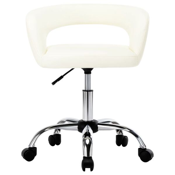 vidaXL Valgomojo kėdės, 6vnt., baltos, dirbtinė oda
