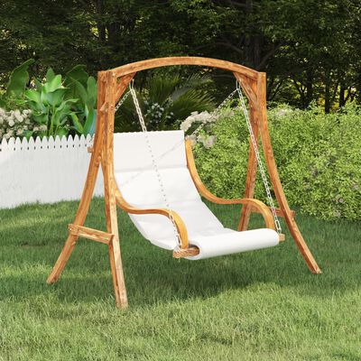 vidaXL Supama kėdė su pagalvėle, tikmedžio apdaila dengta mediena