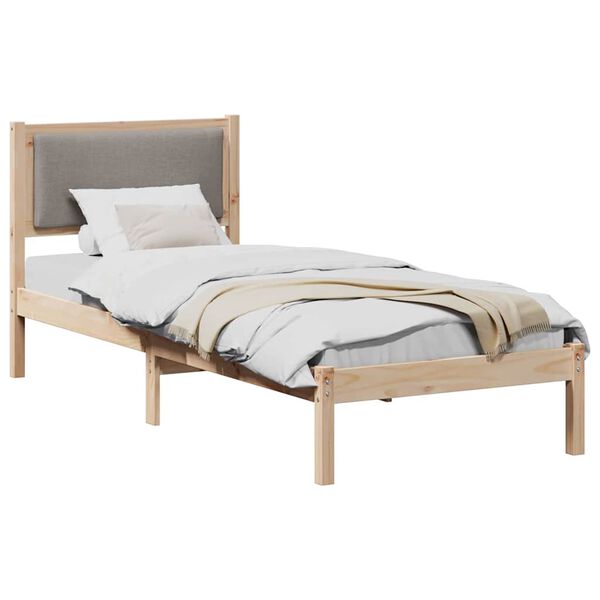 vidaXL Lovos rėmas Taupe 80 x 190 cm Kietos pu&scaron;ies mediena
