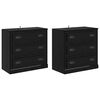 vidaXL &Scaron;oninės lentynos 2 pcs Juodas ąžuolas 70 x 35,5 x 67,5 cm