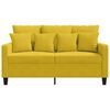 vidaXL Dvivietė sofa, geltonos spalvos, 120cm, aksomas