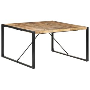 vidaXL Valgomojo stalas, 140x140x75cm, neapdorota mango mediena