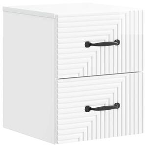 vidaXL Sieninis naktinis staliukas Itin blizgi balta 34,5 x 33 x 40 cm