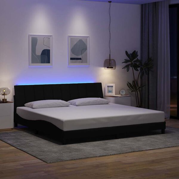 vidaXL Lovos rėmas be čiužinio, Hanko, juodos spalvos, 200x200cm, audinys