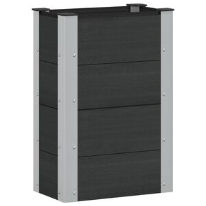 vidaXL Paauk&scaron;tinta sodo lova Juoda 50 x 30 x 72 cm aliuminis