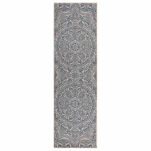 vidaXL Lauko kilimėlis, mėlynos spalvos, 80x250cm, plok&scaron;čio pynimo