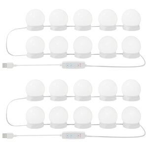 vidaXL Veidrodžių &scaron;viestuvai 2 pcs Balta 4.5 x 4.5 x 4.8 cm Plastmasė