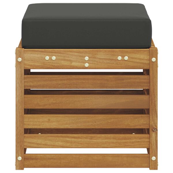 vidaXL Sėdima suolelis su pagalve 2 Vienetas Natūralus ir antracitas