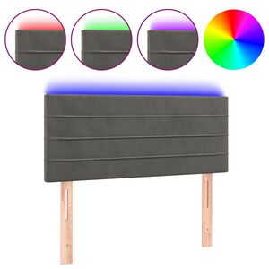 vidaXL Galvūgalis su LED, tamsiai pilkas, 80x5x78/88cm, aksomas