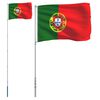 vidaXL Portugalijos vėliava su stiebu, aliuminis, 5,5m