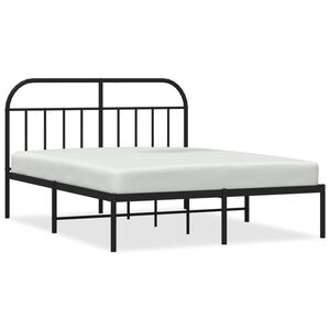 vidaXL Metalinis lovos rėmas su galvūgaliu, juodos spalvos, 140x190cm