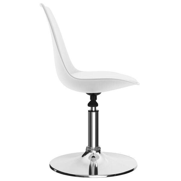 vidaXL Pasukamos valgomojo kėdės, 2vnt., baltos spalvos, dirbtinė oda