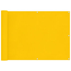 vidaXL Balkono Ekranas Geltona 75 x 200 cm PU dengtas oksfordas alu