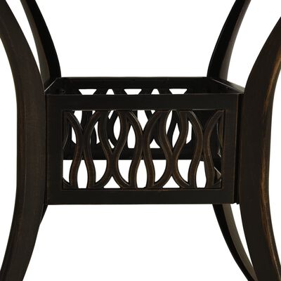 vidaXL Sodo staliukas, bronzinės spalvos, 90x90x74cm, lietas aliuminis