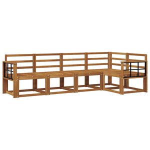 vidaXL Lauko sofos komplektas 5 pcs Natūrali