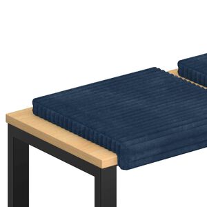 vidaXL Suoliuko pagalvė 4 vnt. Pūkuota korduroja Jūrinė mėlyna