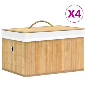 vidaXL Daiktadėžės, 4vnt., bambukas