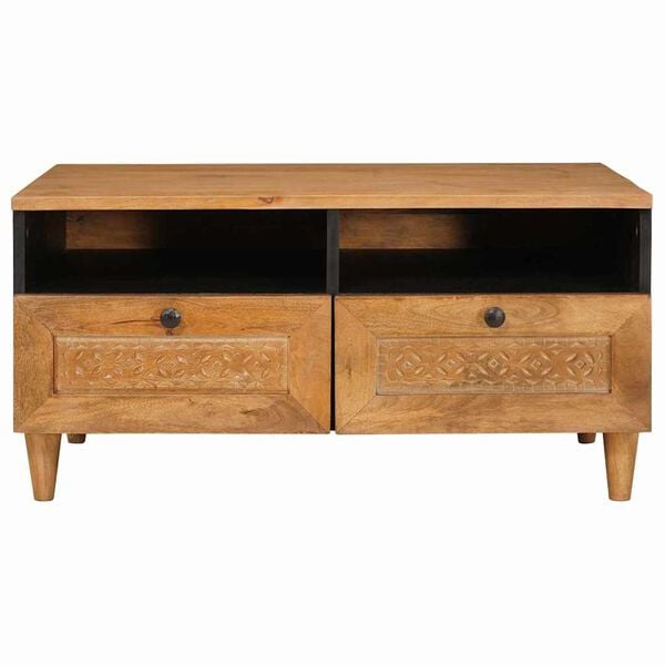 vidaXL Kavos staliukas su stalčių Šviesiai rudas 80 x 54 x 40 cm