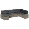 vidaXL Sodo Sofų Rinkinys su pagalve 8 pcs Pilka Poli ratanas
