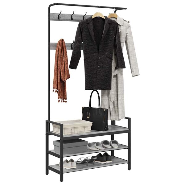 vidaXL Paltas Pilkas Sonoma 95 x 34 x 184 cm Apdirbta mediena