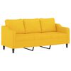 vidaXL Trivietė sofa su pakoja, &scaron;viesiai geltona, 180cm, audinys