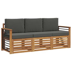 vidaXL Sofų komplektai su pagalve 3 pcs Natūralus ir antracitas