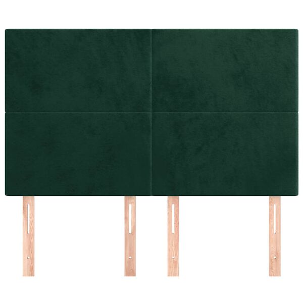vidaXL Galvūgalis, tamsiai žalias, 144x5x118/128 cm, aksominis