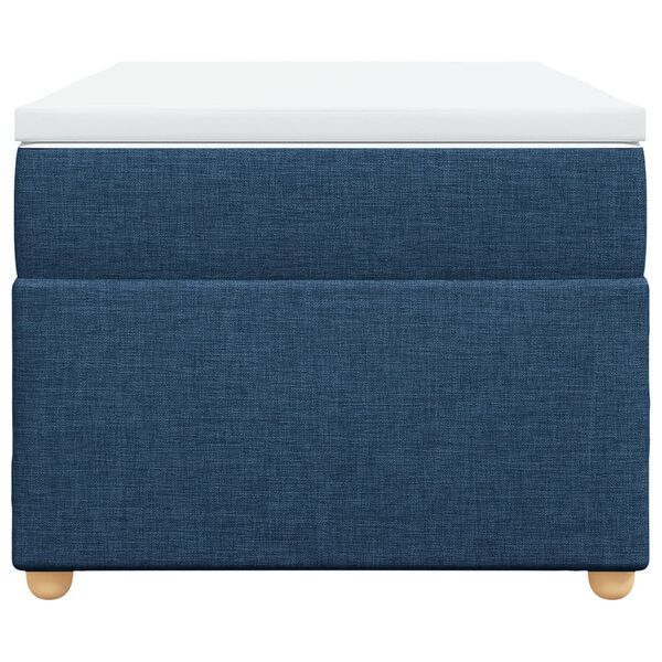 vidaXL Lova su spyruoklėmis ir čiužiniu, mėlyna, 90x190 cm, audinys