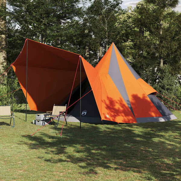 vidaXL Šeimos Tipi Šlikas Pilka ir oranžinė 510 x 690 x 330 cm