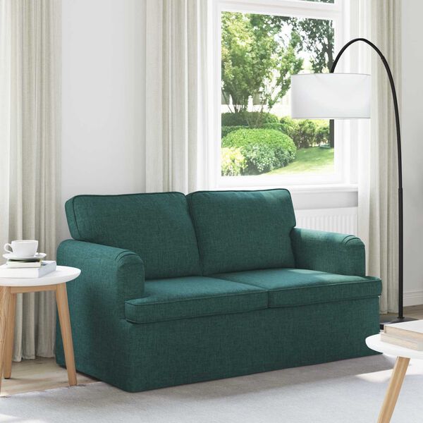 vidaXL Sofa Tamsiai žalia 144 x 80 x 85 cm audinys