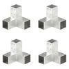 vidaXL Stulpų sujungimai, 4vnt., 71x71mm, metalas, Y formos