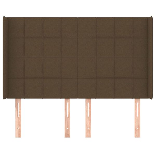 vidaXL Galvūgalis su auselėmis, rudas, 147x16x118/128cm, audinys