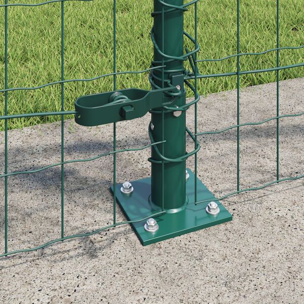 vidaXL Tvora su stulpais Žalia 1 x 10 m Plienas ir PVC