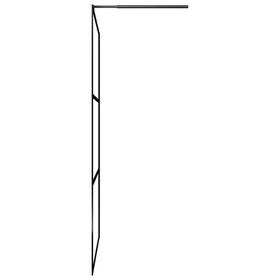 vidaXL Dušo sienelė su skaidriu ESG stiklu, juoda, 80x195cm