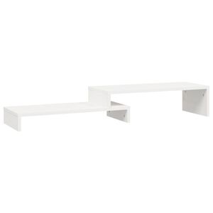 vidaXL Monitoriaus stovas, baltas, (52&ndash;101)x22x14cm, pu&scaron;ies masyvas