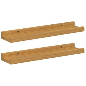 vidaXL Sieninė lentyna 2 pcs Smėlio 40 x 9 x 3 cm Apdirbta mediena