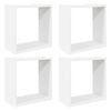vidaXL Sieninės lentynos, 4vnt., baltos, 30x15x30cm, kubo formos