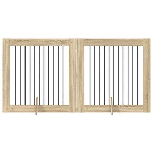vidaXL &Scaron;unų vartai su stovais 2 pcs Sonoma ąžuolas 100 x 100 cm