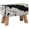 vidaXL suoliukas 60 x 30 x 45 cm Tikra oda Juoda ir Balta