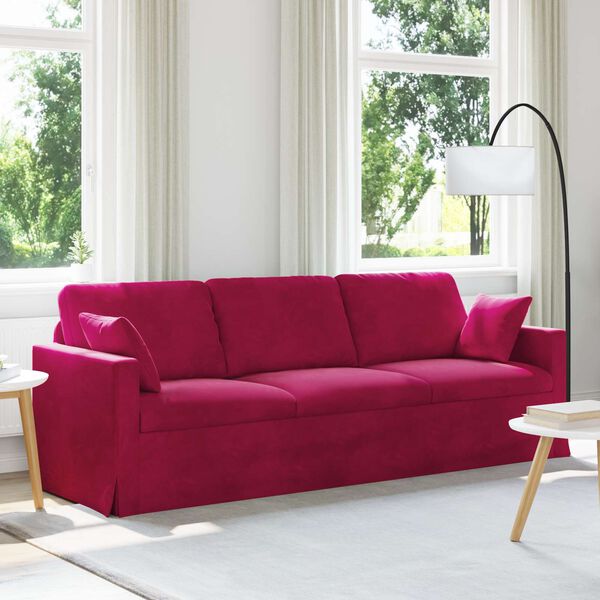 vidaXL Sofa Vyno raudona 228 x 78 x 80 cm Aksomas