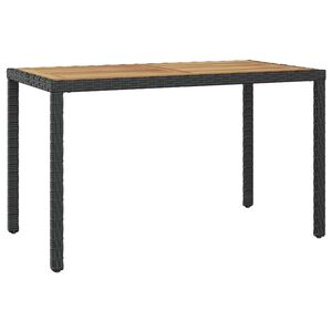 vidaXL Sodo stalas, juodas ir rudas, 123x60x74cm, akacijos masyvas