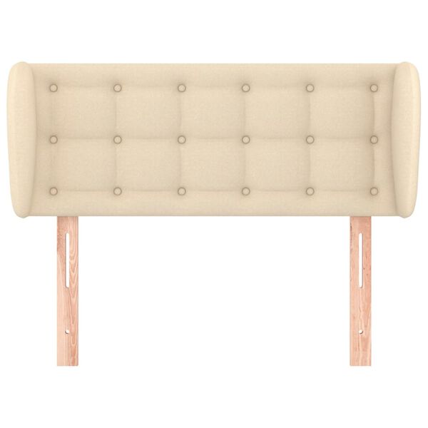 vidaXL Galvūgalis su auselėmis, kreminės,93x23x78/88cm, audinys