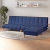 vidaXL Dvivietė sofa-lova su pakoja, mėlynos spalvos, audinys