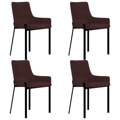 vidaXL Valgomojo kėdės, 4 vnt., vyno spalvos, audinys (2x282597)