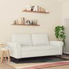 vidaXL Dvivietė sofa, kreminės spalvos, 140cm, aksomas