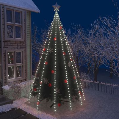 vidaXL Kalėdų eglutės girlianda su 500 šaltų baltų LED lempučių, 500cm