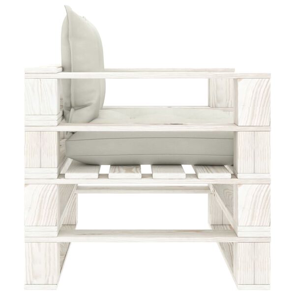 vidaXL Poilsio komplektas i&scaron; palečių su pagalvėlėmis, 6 dalių, mediena