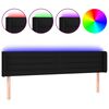 vidaXL Galvūgalis su LED, juodos spalvos, 203x16x78/88cm, audinys